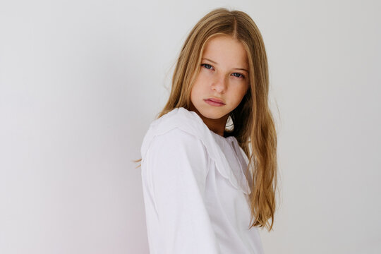 Girl with serious expression