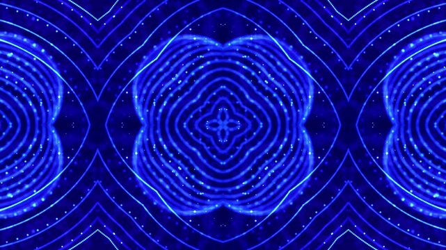 3d render VJ Loop particles Colorful currents sway with bass. Energetic ripples move with deep sounds for pleasure. Vivid water movements synchronize with resonant bass for mesmerizing and joyful