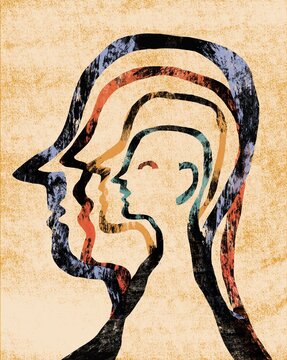 Silhouette Within Silhouette &ndash; Self-Identity Concept