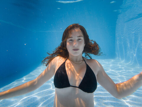 Serene underwater shot in swimming pool