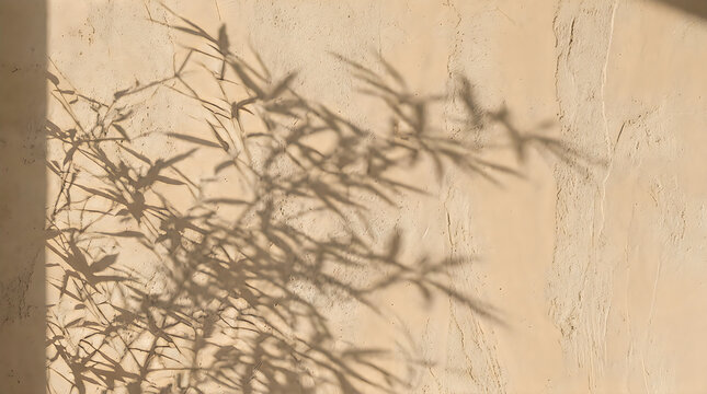 Abstract close up of tangled dry tree branches against a soft warm orange and green backdrop