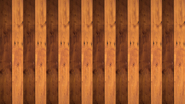 Vertical wooden planks background texture with alternating light and dark brown stripes