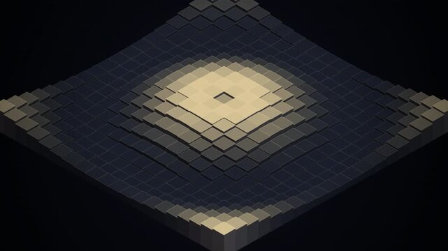 Isometric voxel wave patterns animate in a seamless loop