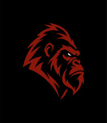 stylized silhouette logo of gorilla or chimpanzee (artwork 2) © Yanti83