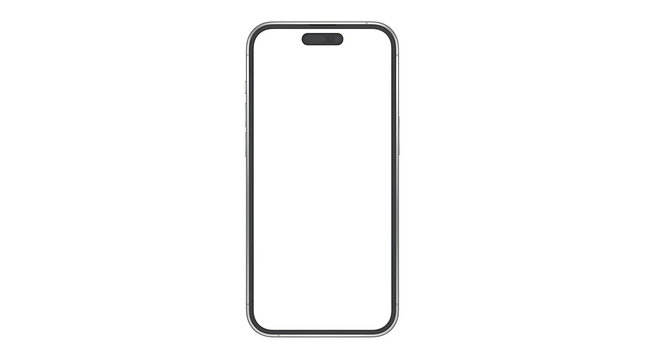 Smartphone vector mockup illustration with blank screen on white background