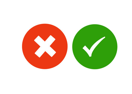 red cross and green checkmark set true false success error icon png transparent background