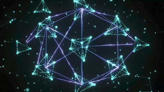 Purple Gold AI Data Singularity Computational Technology Motion Background