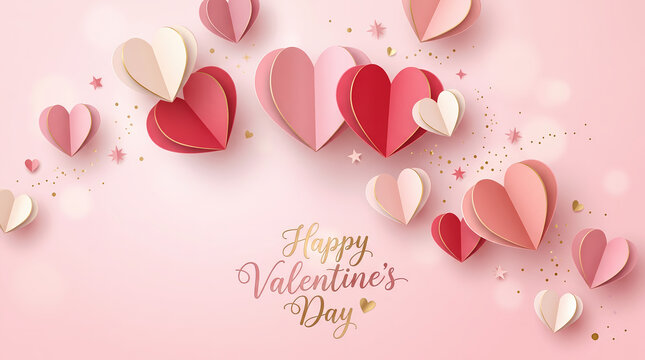 romantic flying hearts valentine postcard design commercial love vector for greeting cards seasonal campaigns