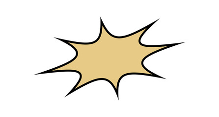 Beige Comic Book Speech Bubble Starburst Explosion Blank Pop Art Element Isolated on Transparent Background © Md Mahmudur@123