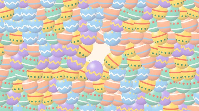 Pastel Easter Eggs Falling Into a Seamless Pattern