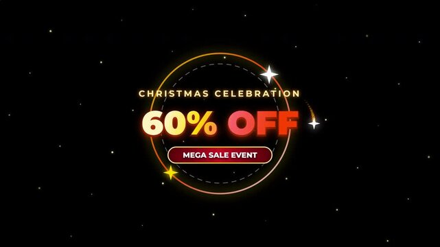 Christmas Celebration Discount Sale Animation with Festive Holiday Shopping Theme