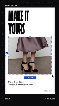 Selection Grid Stories / Editorial Artboard With a Photo Selection Box, Rulers and Cursor for Photography Portfolios and Social Media / Vertical / Part 03