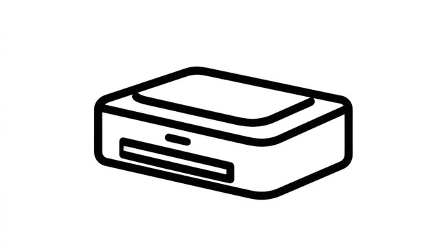 Desktop printer or scanner device line icon