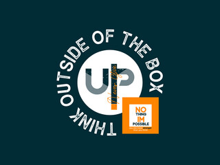 think out of the box abstract motivational typography. Think big, abstract typography ,never give up © Nur Hossain366o
