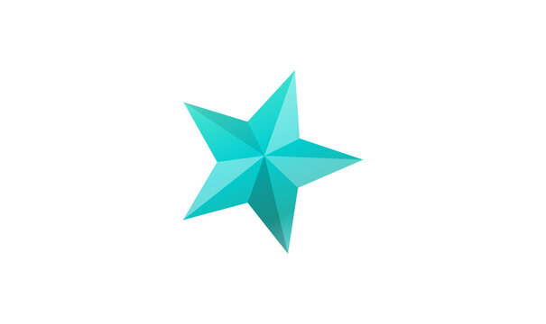 Teal star icon graphic design element on white background