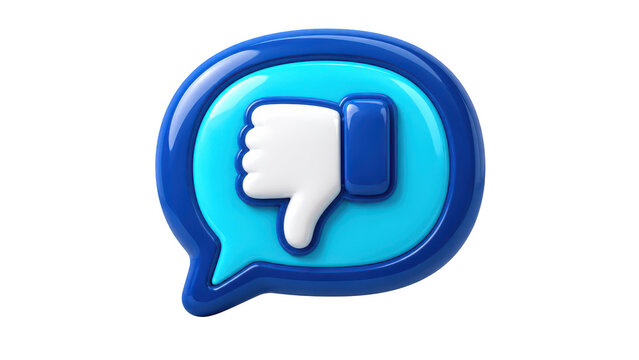 Downvote thumbs icon inside speech bubble with phone symbol