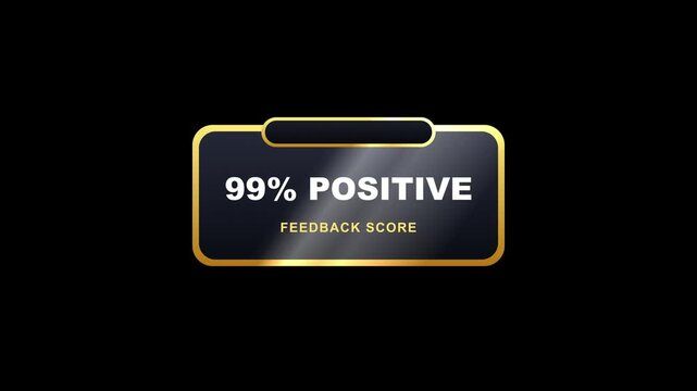 Golden five star social proof and product recommendation badges 99 percent positive transparent