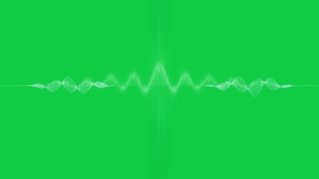 Audio rising, blue beam stretching, waveform peaking, fading, showing sound, transparent background
