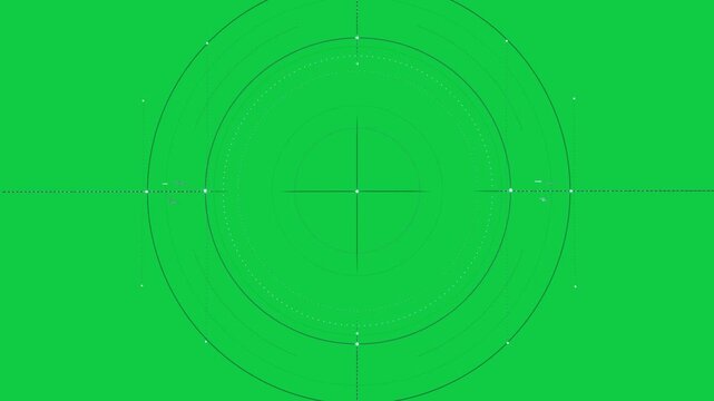 Central pulse starting HUD forming and pulsing, nodes sliding to reveal scan on transparent canvas
