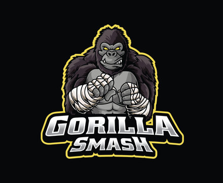 Gorilla Boxer Fighter Mascot Logo Illustration