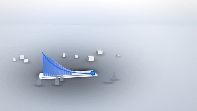 Blue exponential growth curve of superintelligence evolving full scene