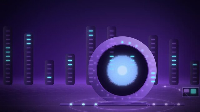 API gateway portal with data packets centered view endless loop