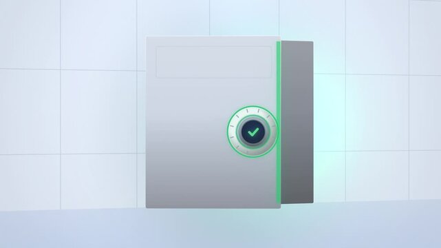 Blue fingerprint door knob lock unlocking centered view endless loop