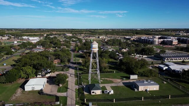 Aerial Orbit of Celina Texas Water Tower