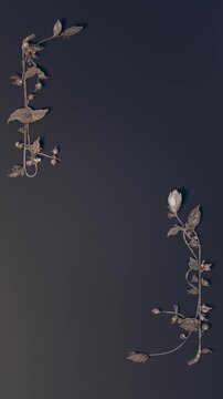 Vertical video: Revealing two metal vines during play on matte panel, left light showing