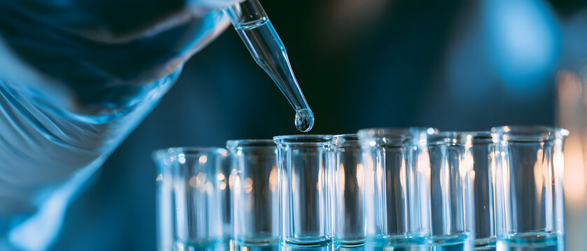 The scientist used a pipette to add liquid to the test tubes for DNA analysis