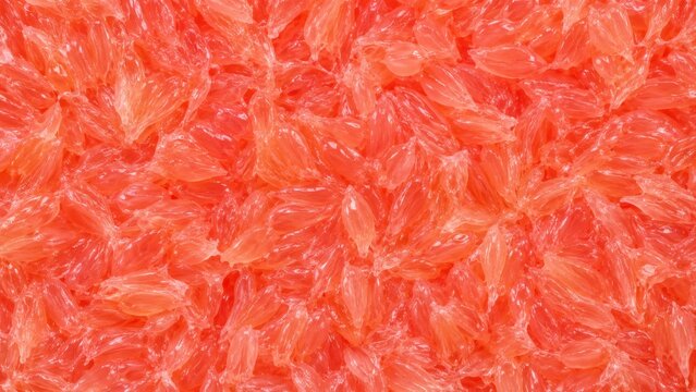 Pink grapefruit pulp texture with translucent juicy vesicles