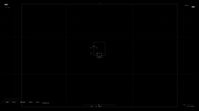 Uncoupling tracking box descending across digital camera screen interf