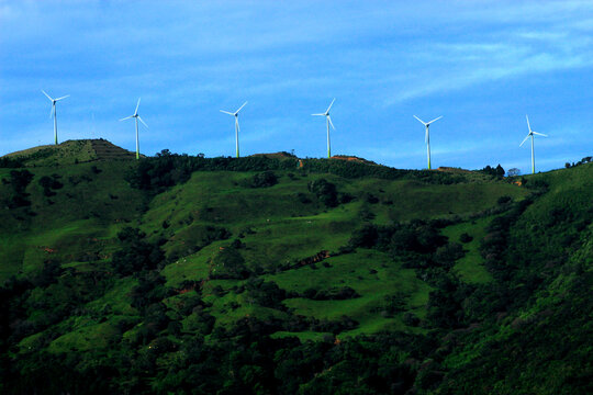 wind turbines on the mountain