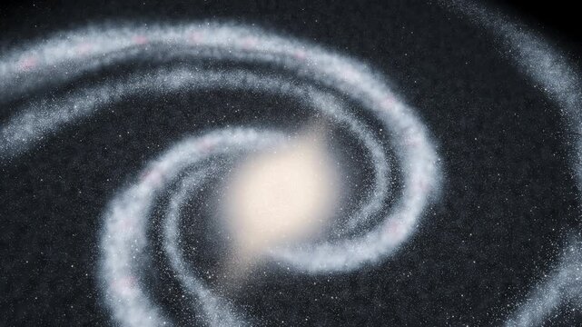 Milky Way luminous galactic core to full spiral galaxy reveal
