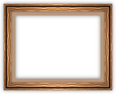 Golden ornate rectangular picture frame transparent background