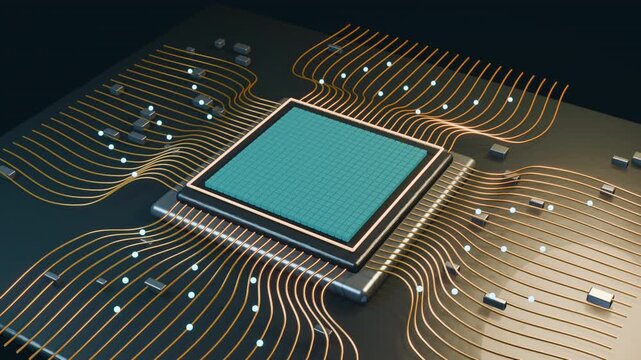 A processor carries flowing data through copper circuit traces