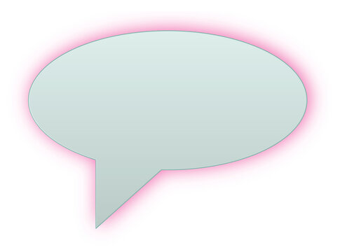 Speech bubble with glowing outline transparent background