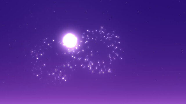 Animaci&oacute;n en bucle de fuegos artificiales de a&ntilde;o nuevo en el cielo