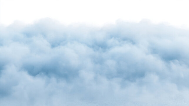 Soft Cumulus Clouds Isolated on White Background