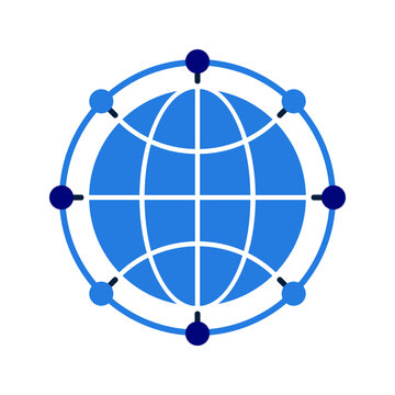 Global Network Connection Icon Representing Worldwide Communication.