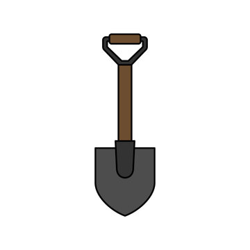 Simple Illustration of a Garden Shovel Tool.