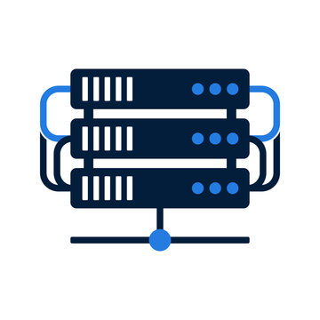 Modern Server Rack Technology Icon.