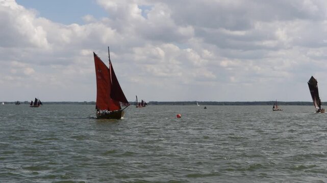 Zeesbootregatta, Wustrow, Saaler Bodden, Fischland, Dar&szlig;, Mecklenburg-Vorpommern, Germany