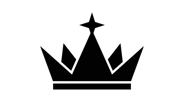 Vector illustration of royal crown icon with star detail on a transparent background