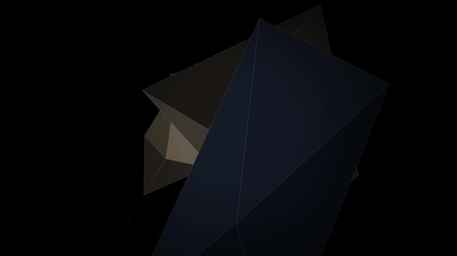 Abstract geometric composition with overlapping triangular polygon shapes in deep tones