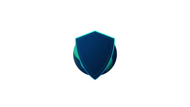 3D Earth globe emerges, shield protects the planet, and a checkmark forms to symbolize successful prevention, global health protection, and safety on a green screen background.