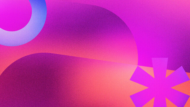Gradient pink abstract shape element illustration background. Grainy or noisy texture background.