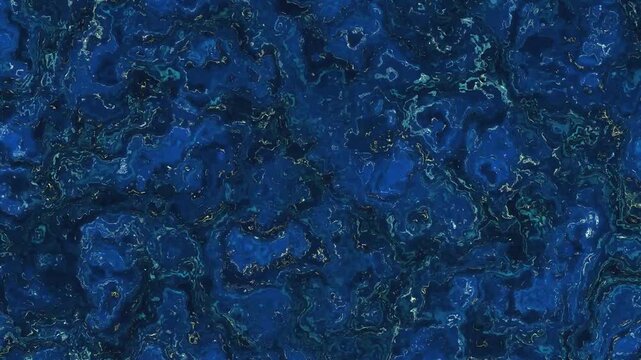 Luxury sapphire blue and gold fluid marble texture with seamless organic liquid motion.