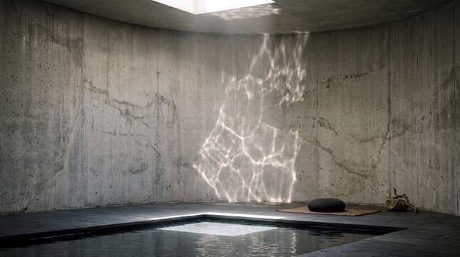 Sunlight reflecting on concrete wall