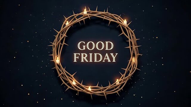 Illuminated crown of thorns for Good Friday
